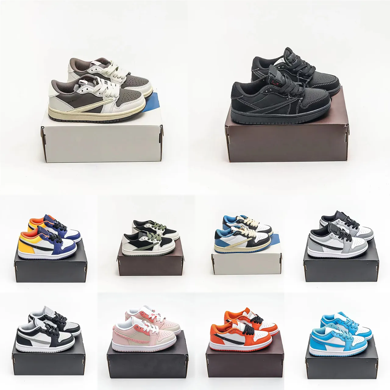 travis scott jordan 1 low Kids 1s Low Shoes Lows Cactus Jack Reverse Mocha big kid trainers Black Phantom Fragment childrens boys girls toddler baby sneakers