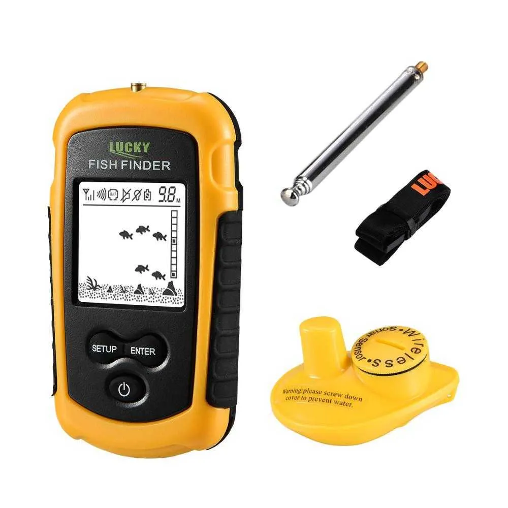 LUCKY FFW1108 1 Portable Wireless Fish Finder Transducer With Echo Sounder  400ft 120m Range Electronic Fishing Tackle HKD230703 From Fadacai06, $49.35