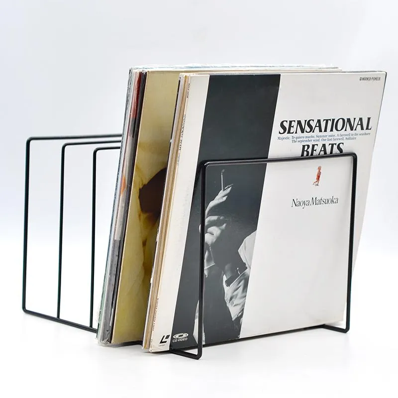 Klistermärken Professional Metal LP Vinyl Record Display Shelf Turntable Record Collection Storage Shelf Exhibit Stand Holder Upp till 50 Piece