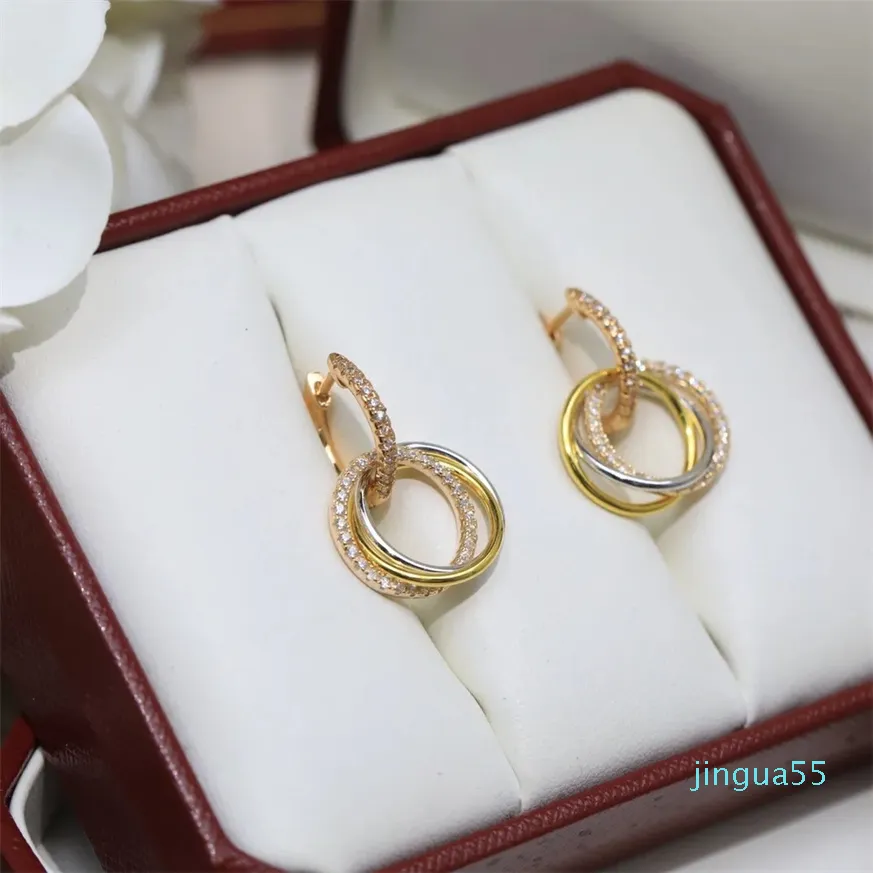 arete cristal stud 18 K tachuelas doradas para mujer diseño diamante exquisito regalo 925 aretes de plata