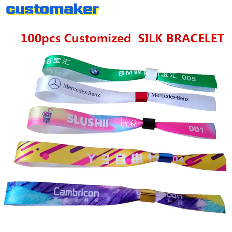 Outros suprimentos para festas de eventos Fita personalizada Pulseira de cetim Recurso para feriados Impresso em cores PULSEIRA DE SEDA PARA EVENTOS Entrada do show ID 230701