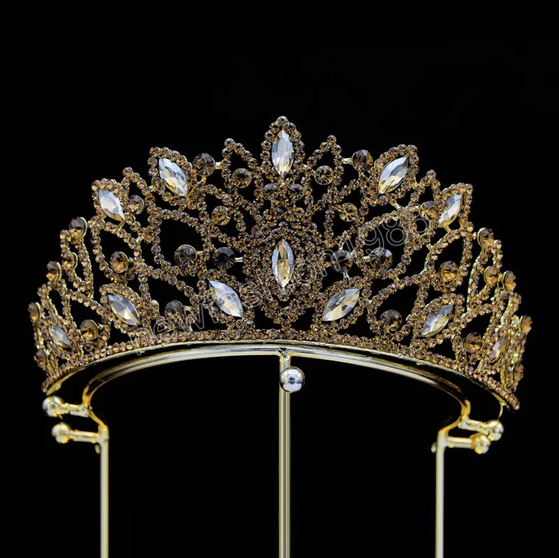 Europe Baroque reine princesse cristal diadème couronne pour femmes mariage Vintage mariée couronne cheveux robe accessoires