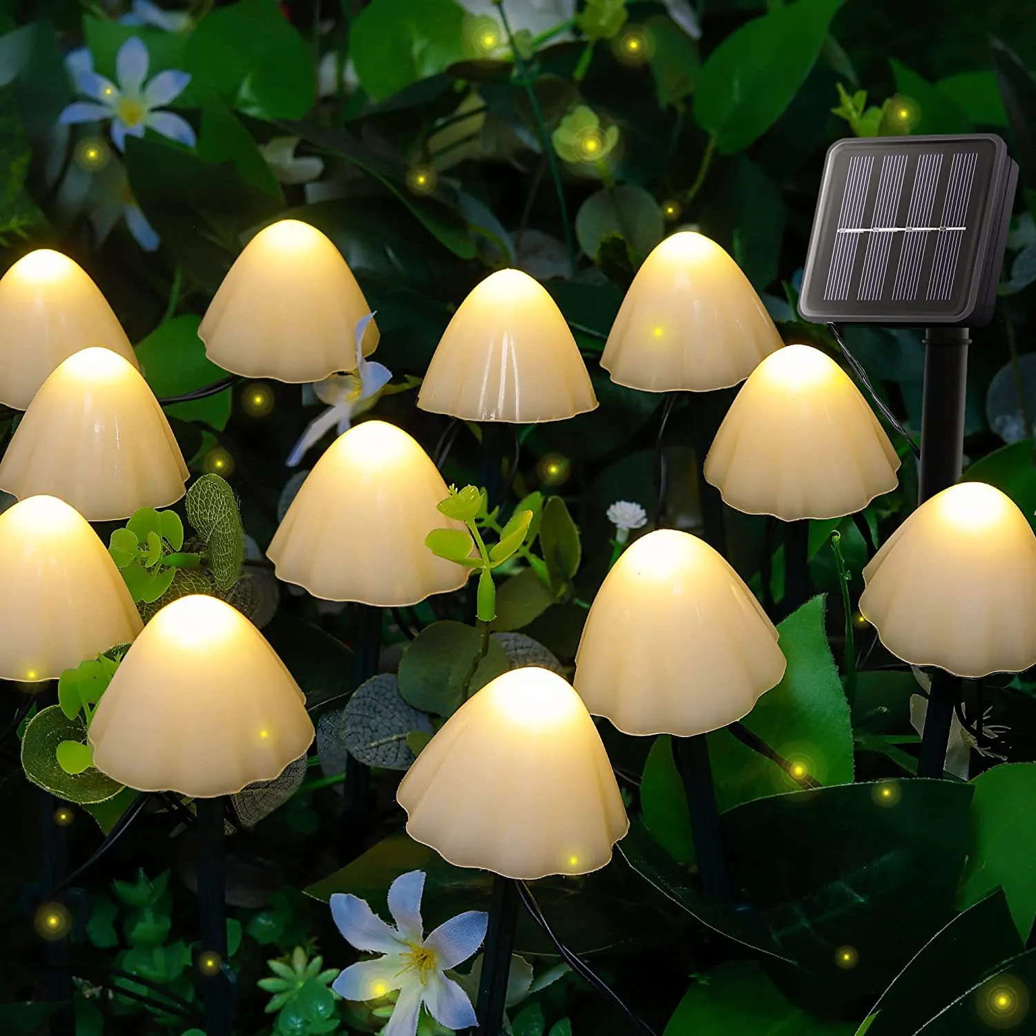 Décorations de Noël Champignon guirlande lumineuse solaire led extérieur Noël vacances jardin pelouse atmosphère lumières lanternes