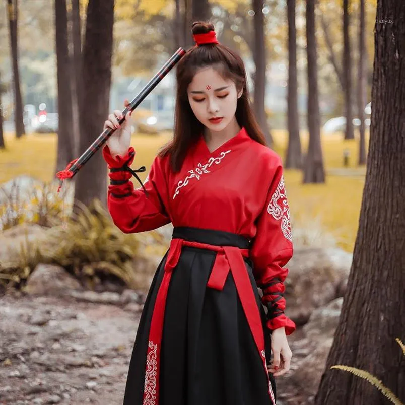 Tang dynasti gamla kostymer hanfu klänning kinesiska folkdanskläder klassiska svärdman kläder traditionella sagor cosplay12457