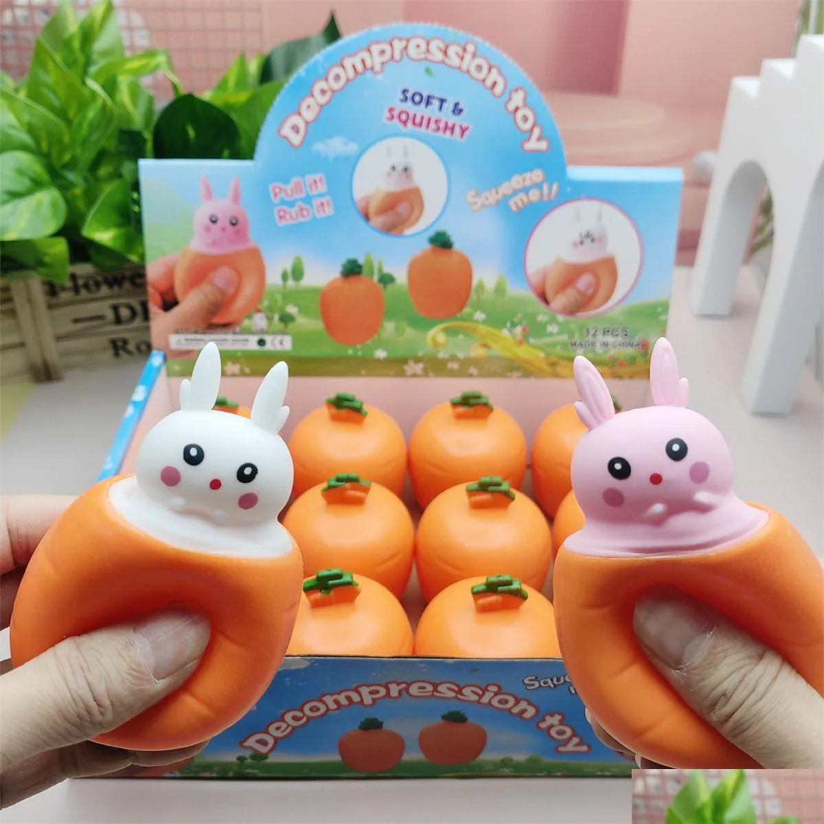 Novidade Jogos Fun Pop Up Carrot Rabbit Cup Squeeze Anti- Toy E And Seek Relief Toys Gift For Kids Adts 1 Drop Delivery Gifts Gag Dh3E0