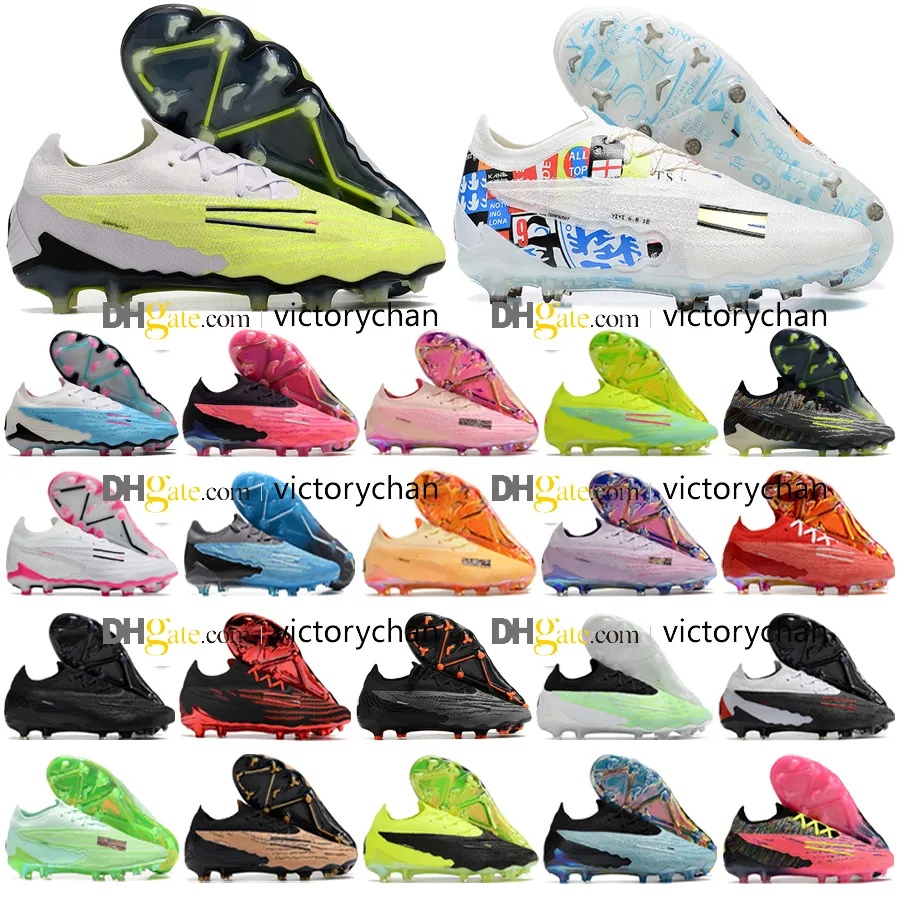 Cadeautas Kwaliteit voetbalschoenen Phantoms GX Elite FG Ghost Lage enkelversie Gebreide schoenen Heren Lenig zacht leer Comfortabele trainingsvoetbalschoenen Maat US 6.5-11