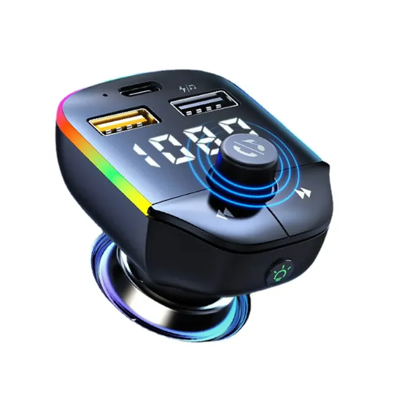 Transmisor FM con cargador MP3 A9 para coche - Reproductor de MP3 manos libres Bluetooth sin pérdidas