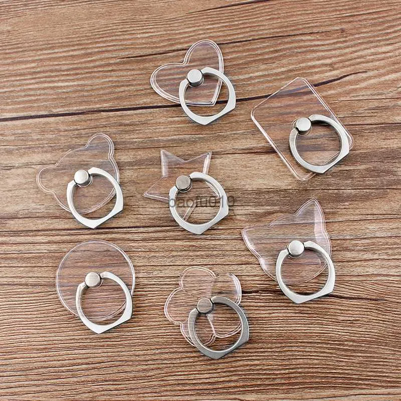 Clear Cat Finger Ring Supporto per telefono cellulare per iPhone XS Huawei Samsung cell Smart Round Phone Ring holder Supporto per auto L230619