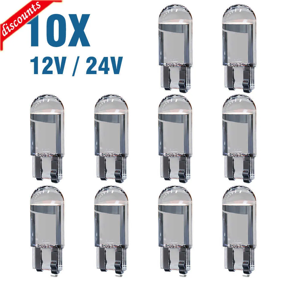 Yeni 10x Yeni W5W LED CANBUS T10 Araç Işıkları Kobu Cam İç Parçalar Ampuller 6000K Beyaz Otomatik Plaka Lambası Kubbesi Işık 12V 24V