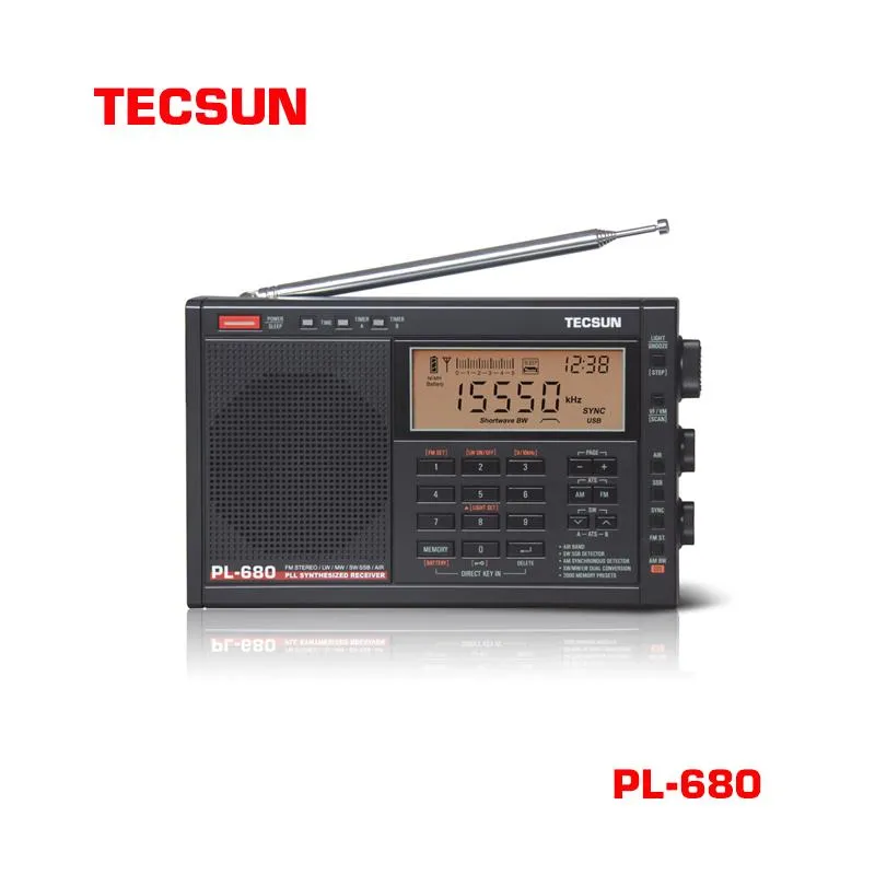 Радио Tecsun PL680 Радио FM Цифровая настройка Полнополосный FM/mw/sbb/pll Синтезированный стерео радиоприемник Портативный динамик с автоматическим режимом сна