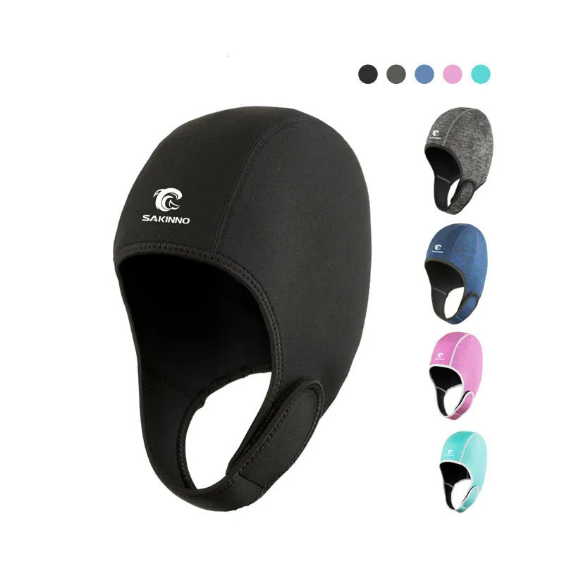 Cuffia da nuoto Cuffia di protezione per le orecchie da 2 mm Asciugatura rapida Copricapo da immersione Surf Snorkeling Copricapo Cuffia da nuoto invernale 230701