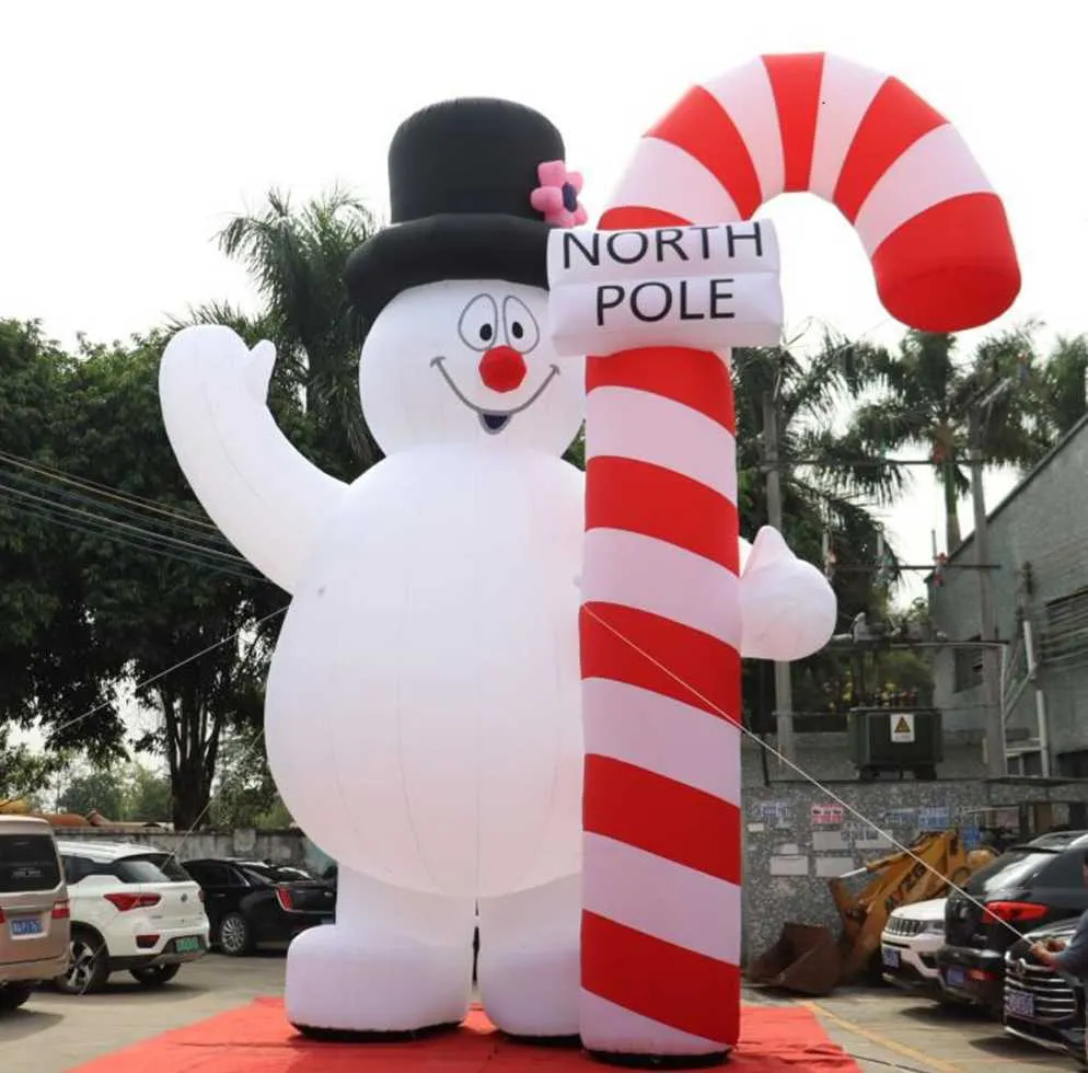 Праздновать праздничные праздничные гигантские рождественские надувные снеговики светодиодные светодиоды зажигали морозные снеговики для рекламы украшения на открытом воздухе