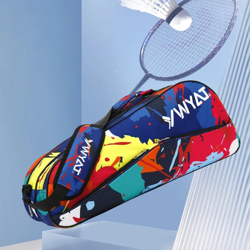 テニスバッグオリジナルYwyatバドミントンバッグ3バドミントンラケット大容量ダブルコンパートメントRaqueteira Racquet Sports Bags Tennis Bag 230703