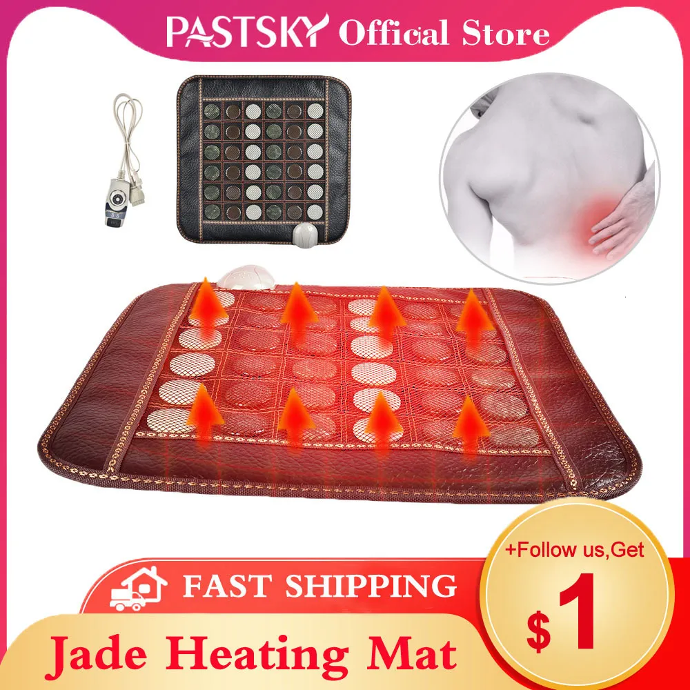 Back Massager Jade Infrared Heating Pad Back Compress Mat Cushion Acupuncture Physiotherapy Equipment Pain Relief Health Care Office 230701