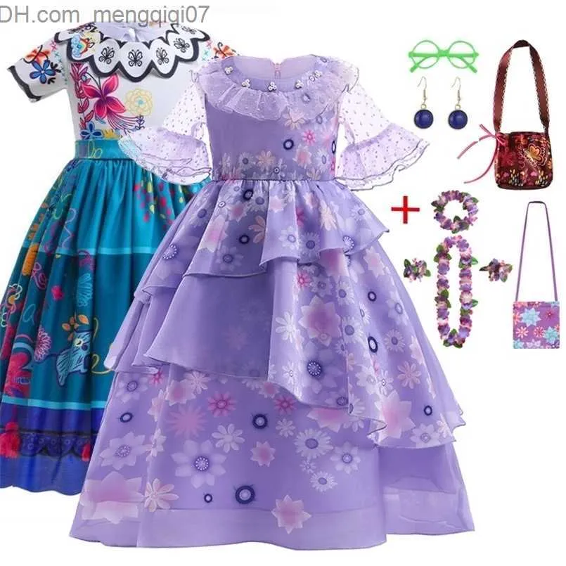 Платья для девочек женские платья детские бокалы для косплей Серьги костюм для девочек вышивать цветочное платье для девочек Принцесса платья для костюмов для вечеринок Z230704