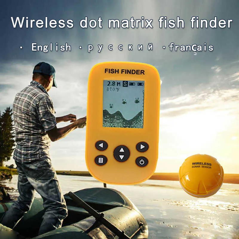 Fishfinder XY-01 Bärbar trådlös Dot Matrix Fishfinder Trådlös undervattensfisk 90 graders Smart Visual HD Ekolod Fishfinder Fiske HKD230703