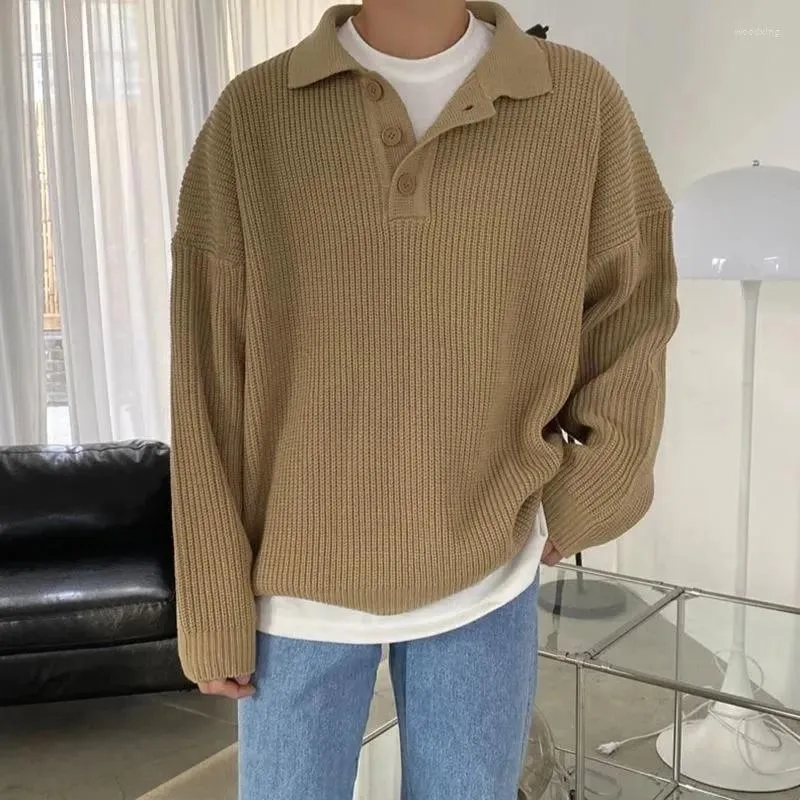 Mens Casual Loose Lapel Tess Knitted Knitted Hoodie With Soft
