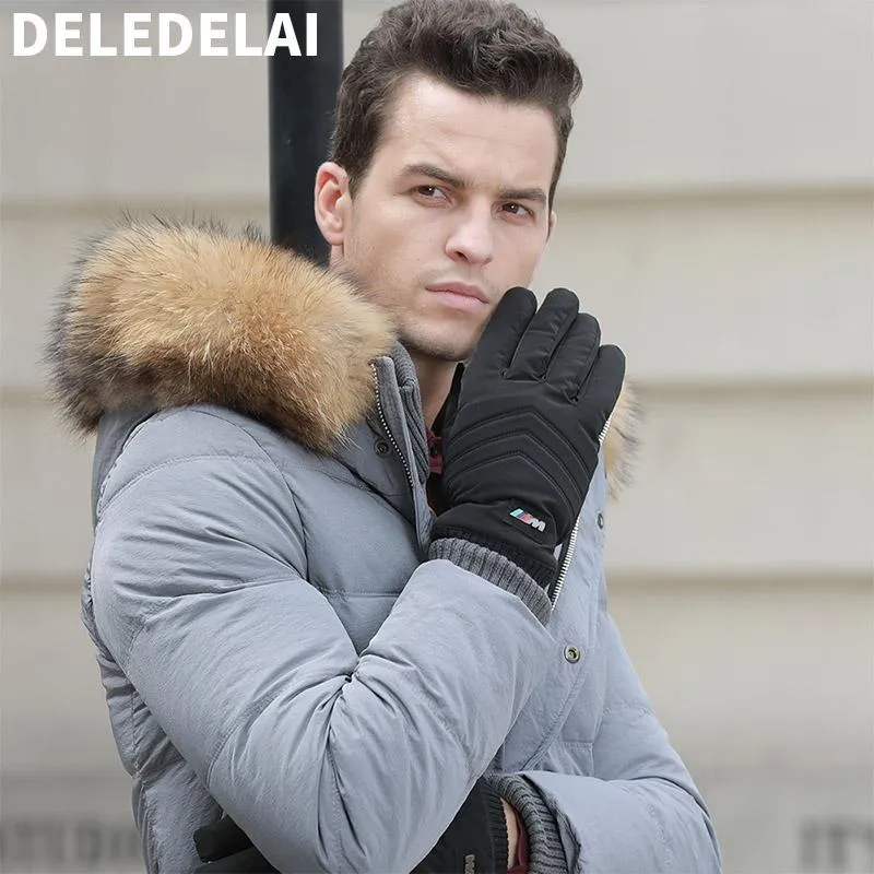 Fingerless Gloves DELEDELAI 2023 Fashion Winter Autumn Warm Full Finger Touch Screen Wind Proof Driving Men Male Mittens Item 679