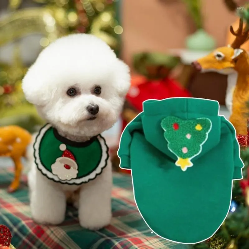 Roupas para cachorros lindas roupas de Papai Noel com capuz para animais de estimação poliéster para manter aquecido