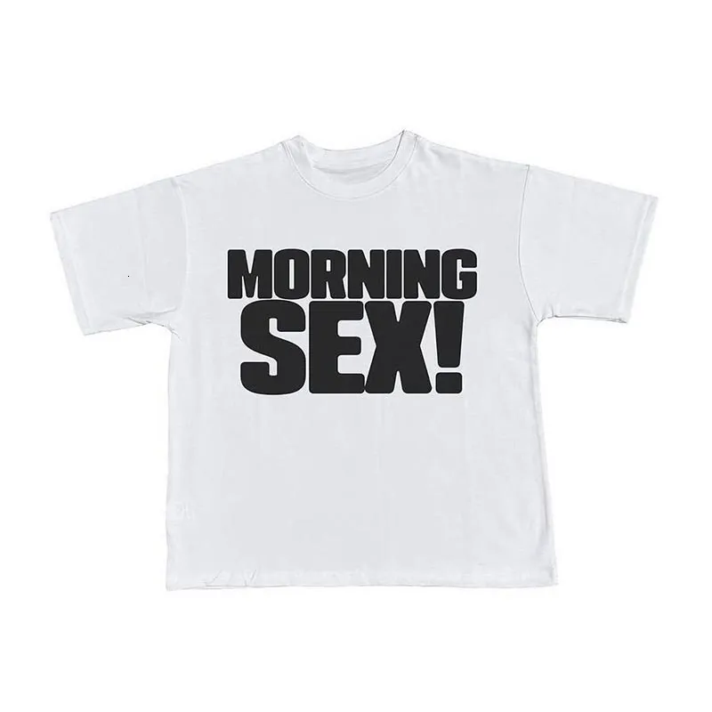 Erkek Tişörtler Erkekler Vintage Seks Mektubu Baskı Kısa Kollu Gömlek Kadınlar Yaz Hip Hop Sokak Giyin
