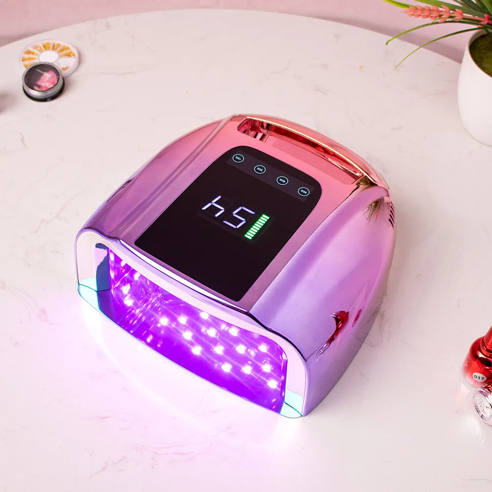 Nageltorkar professionell salong Använd Gradient Purple Fashion Cordless uppladdningsbar trådlös LED UV Light Nail Lamp Nail Dryer 230701