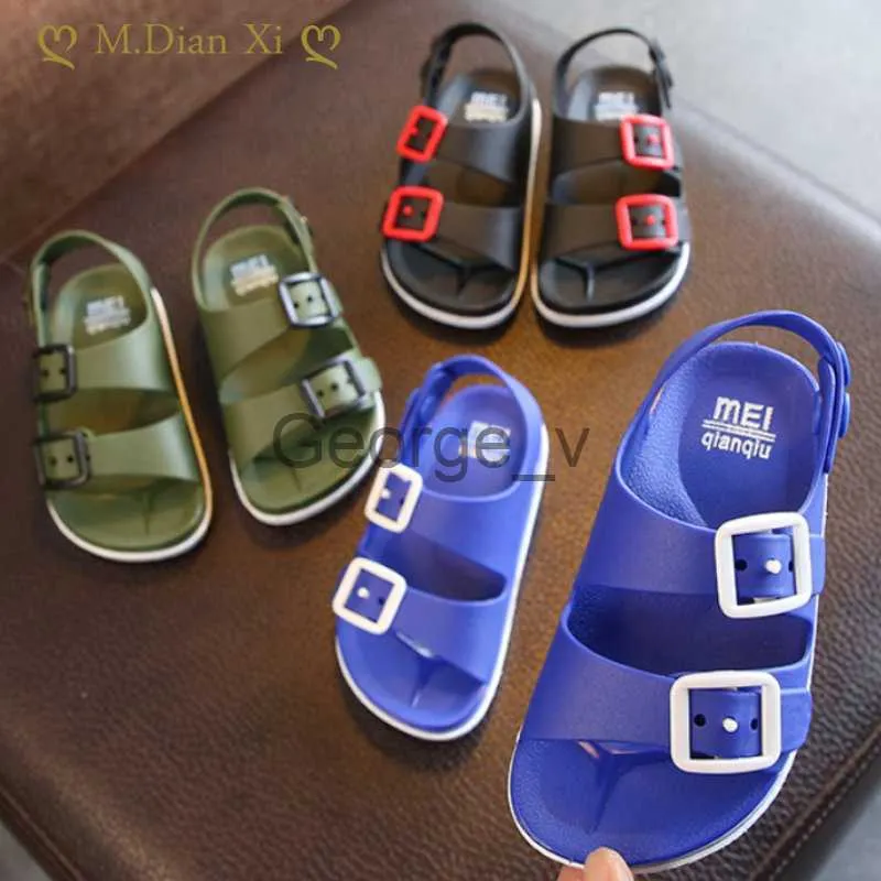 Sandals Children's Sandals Summer Boys PVC Buckle Kid Slippers Antiskid Baby Girl Shoes British Non slip Beach Sandals Kids Shoes J230703