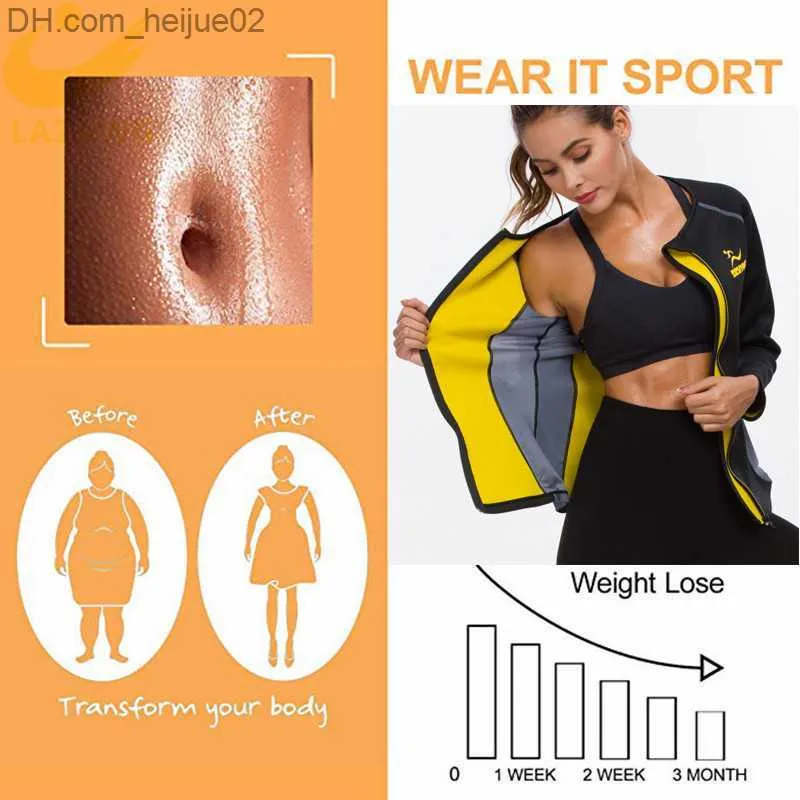 Waist Tummy Shaper LAZAWG Women Hot Sweat Weight Loss Shirt Neoprene Body  Shaper Sauna Jacket Suit Workout Long Training Clothes Fat Burner Top  Z230706 From Heijue02, $7.48