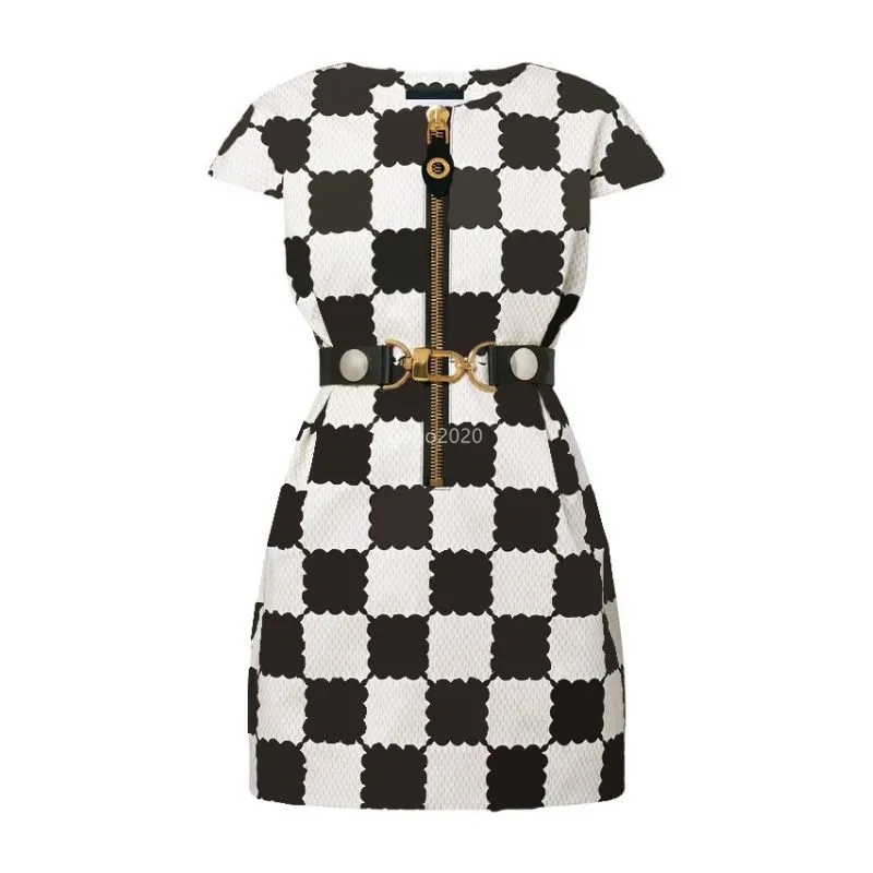 23 летние женские дизайнерские платья рубашки с пузырьками Damier Girls Girls Milan Runway Top Top A-Line Mini Dress High End Designer Riserts