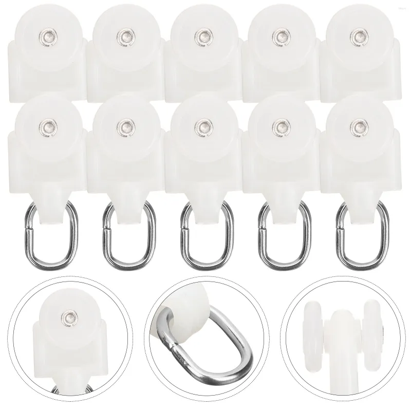 Hangers 10 Pcs Curtain Glider Hook Ceiling Drapes Accessories Rollers Home Accessory Plastic Parts Curtains