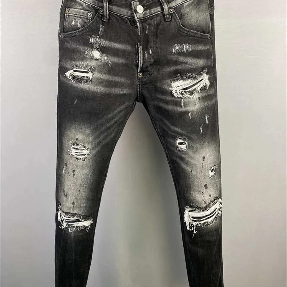 Jeans New Arrivals Herr Lyx Designer Denim Jeans Hål Byxor Coolguy Biker Pants Kläder 2#9 Hmkufes