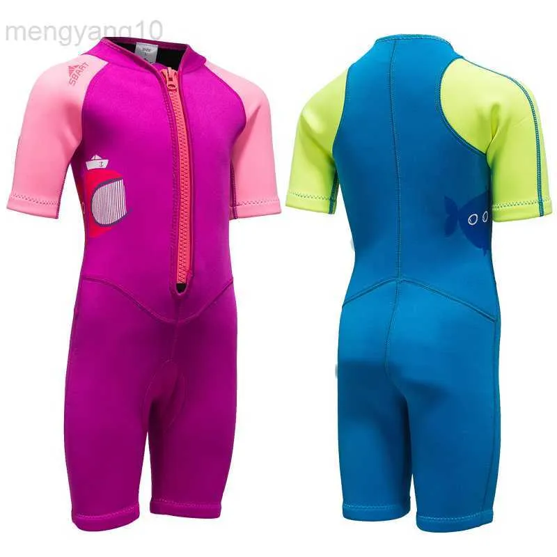 Trajes de neopreno Trajes secos SBART 2 mm Neopreno Shorty Therma Traje de neopreno Niños para nadar Niños Niñas Protector solar Surf Buceo Traje húmedo Snorkeling HKD230704