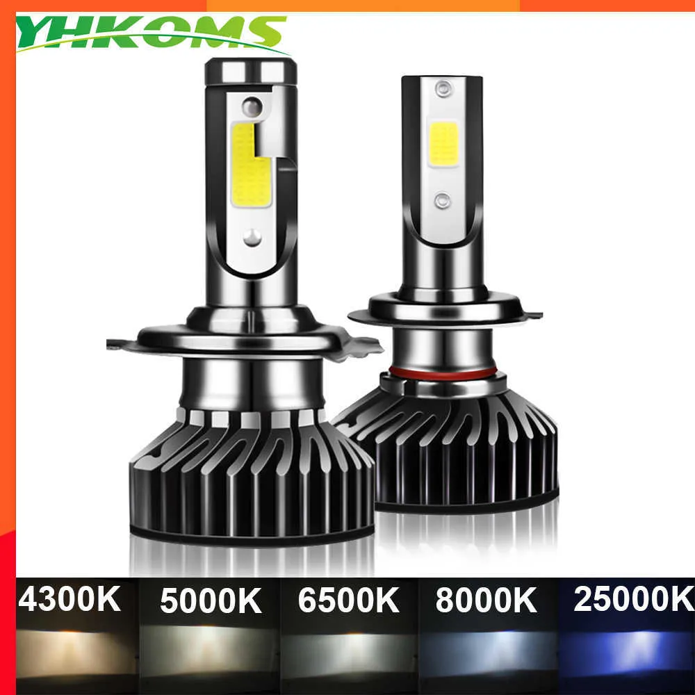 Nuovo YHKOMS 80W 14000LM Car Haedlight H4 H7 H1 LED H8 H9 H11 4300K 5000K 6500K 8000K 25000K Fendinebbia automatico 80W 16000LM 12V LED Lampadina