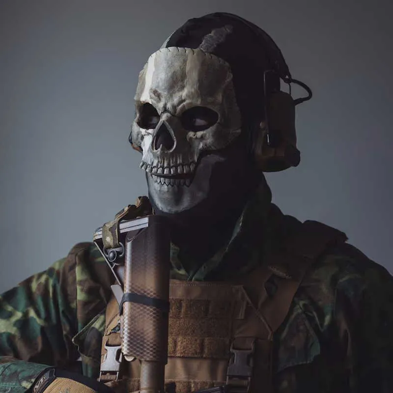 Call Of Duty Ghost Mask Hat + Skull Face Mask Costume Masks