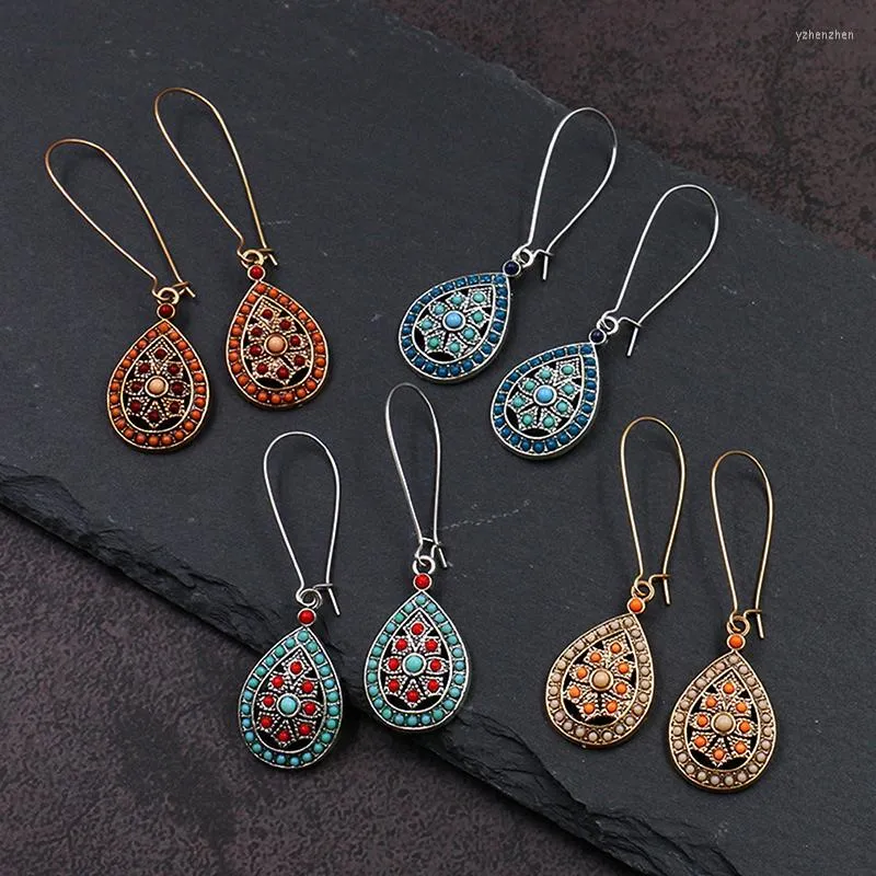 Dangle Oorbellen Vintage Boho India Etnische Waterdruppel Opknoping Drop Voor Vrouwen 2023 Vrouwelijke Bruiloft Sieraden Accessoires