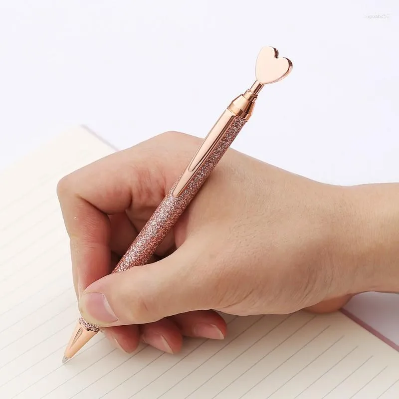 Wholesale Kawaii Rose Gold Roller Paperchase Ballpoint Pens With Heart