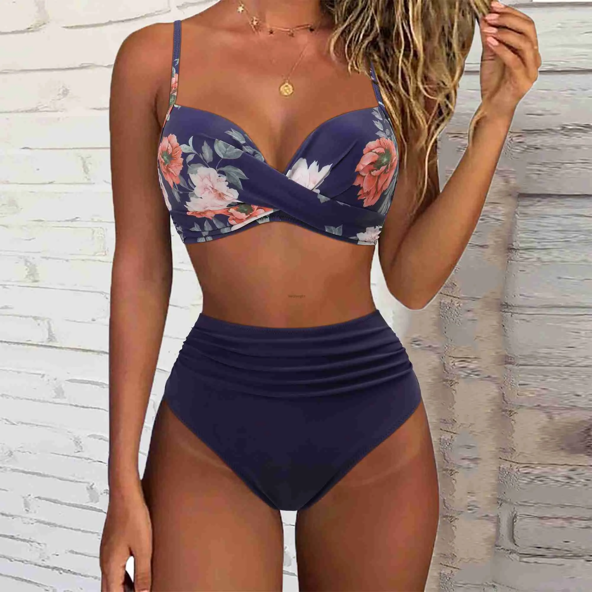 2023 Womens Push Up Bikini Solid Color XL High Waisted Swimsuit With Ruched  Detailing, High Waist Bottoms, And Sexy Beachwear Design L230619 From  Liancheng01, $4.87