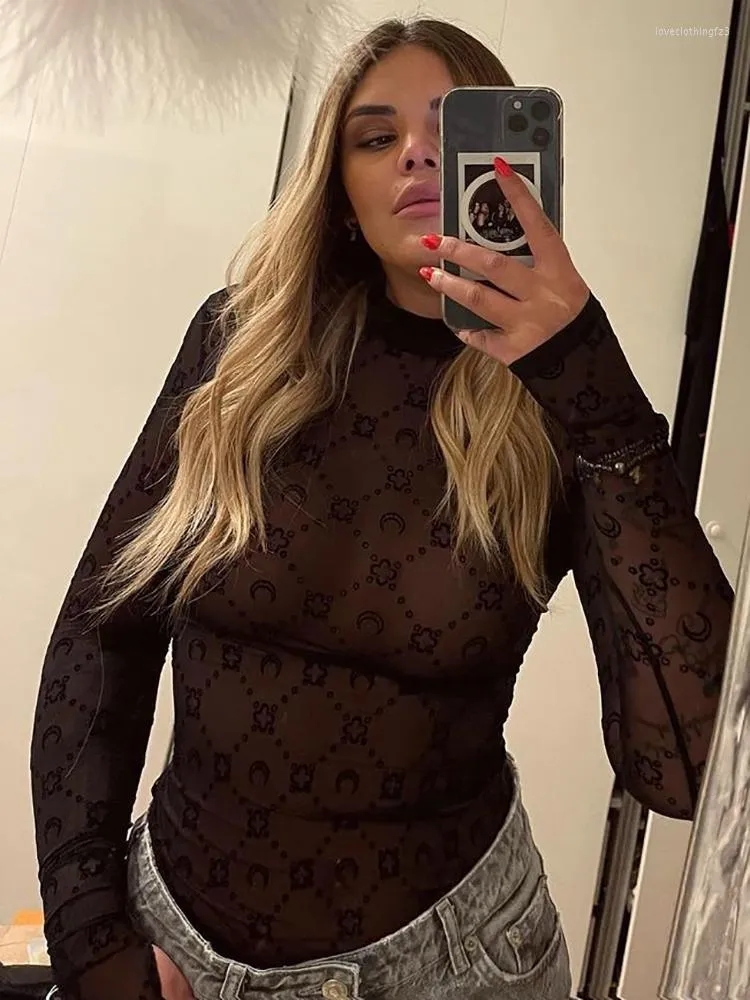 See Through Womens Tops: Sexy Womens Mesh Top, High From