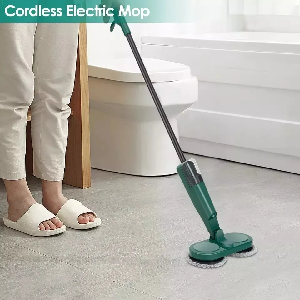 Mops Electric Floor Spin Mop Household Water Spray Mop Wet And Dry Multifunctional Handheld Cordless Mop USB Electric Spin Mop 230704