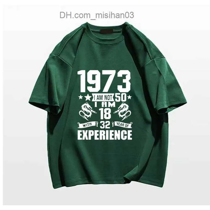 남자 티셔츠 mens tshirts 여름 순수면 남자 티셔츠 대형 1973 인쇄 복고풍 고품질 패션 빈티지 여자 티 z230704