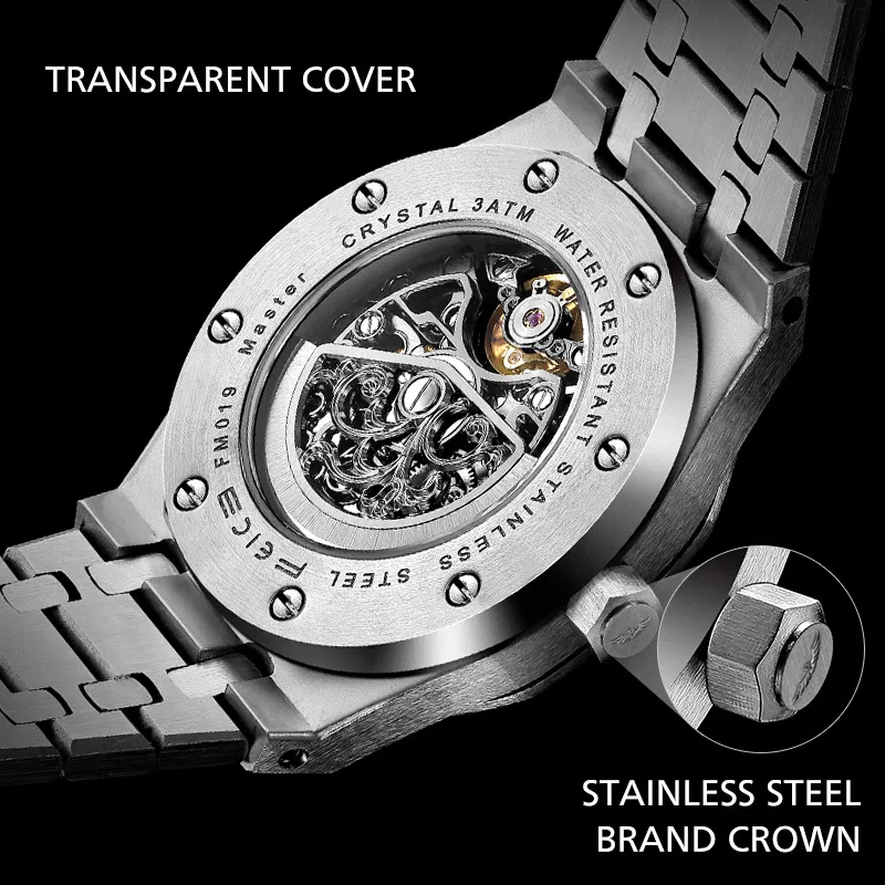 Otros relojes FEICE Autom tico Mec nico Reloj de lujo Hombres Marca superior Acero inoxidable Luminoso Impermeable para feice Skeleton 019 230703