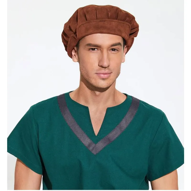 2022 nouveau solide décontracté bérets pour hommes femmes coton mélange Vintage médiéval chapeau Renaissance casquette printemps automne hiver dames béret