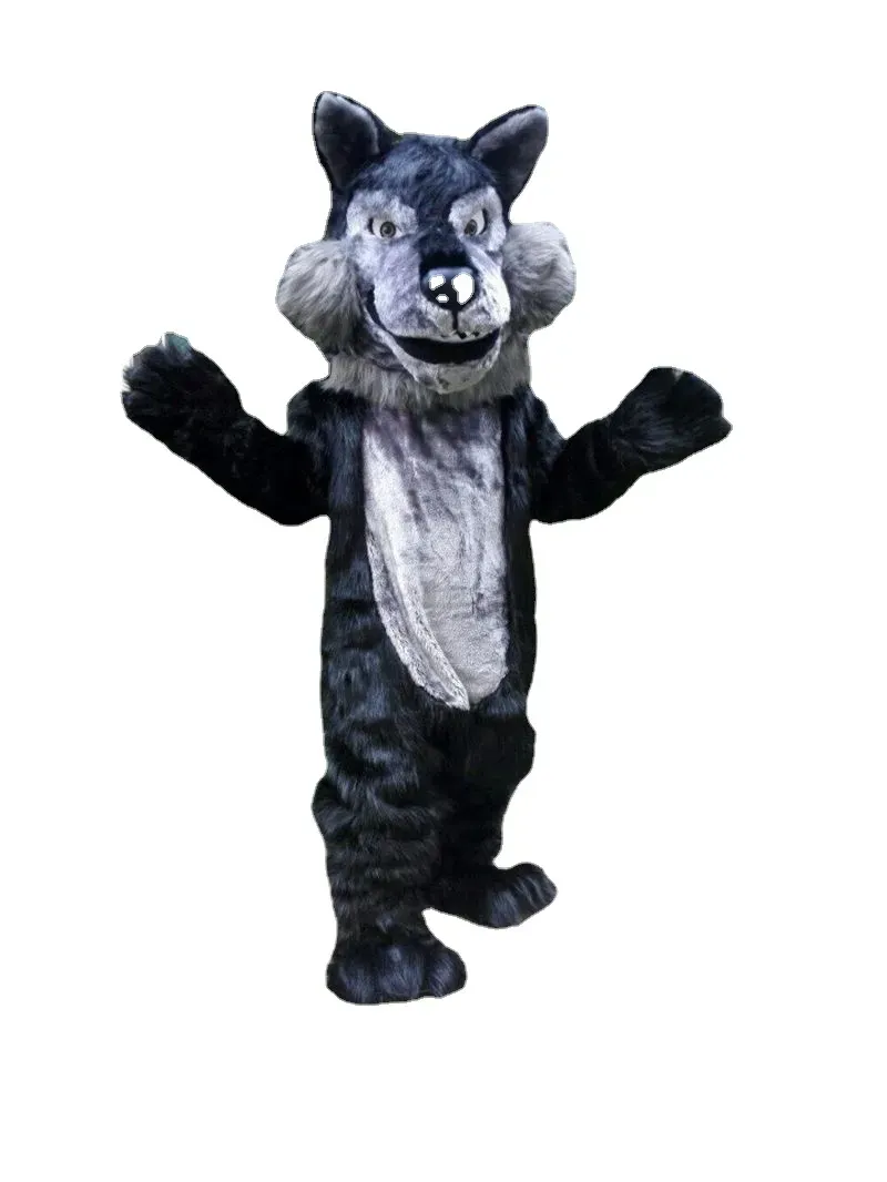 Perro lobo traje de mascota de alta calidad trajes hechos a mano vestido de fiesta trajes ropa anuncio promoción carnaval