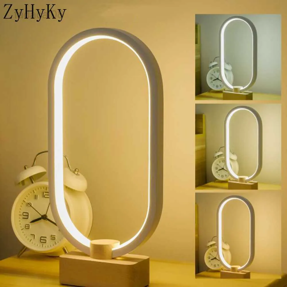 Lights LED Dimming Solid Wood Table Bedroom Bedside Night Light Creative Home Decoration Unique Housewarming Gift 3 Color Lamp HKD230704