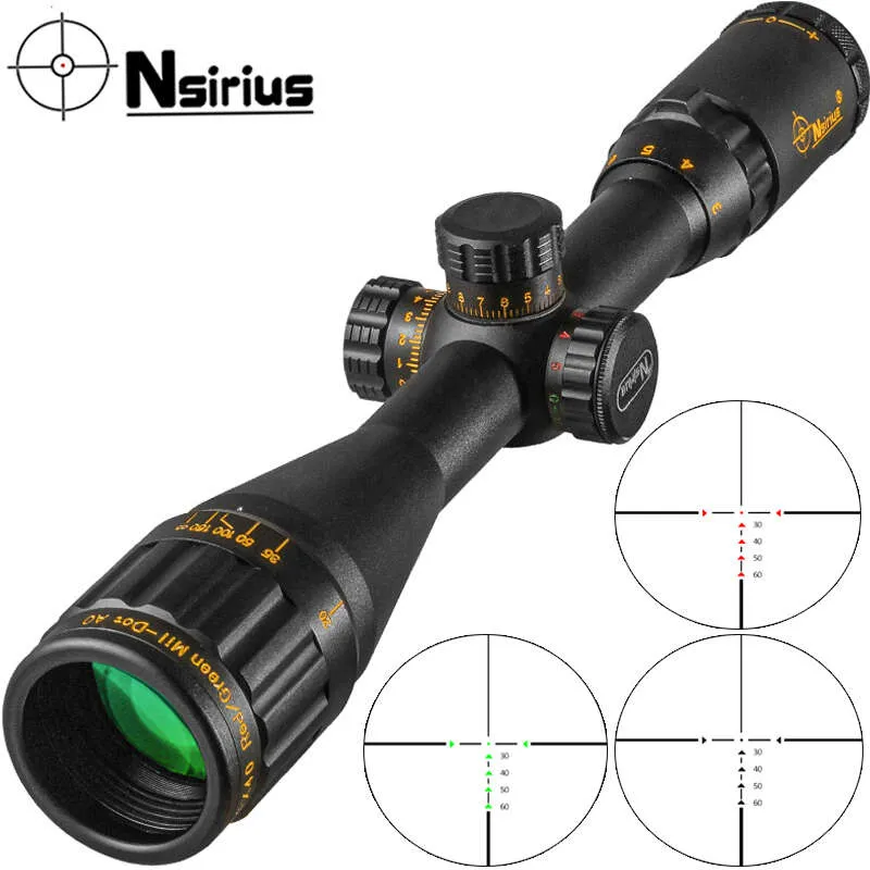 Nsirius ゴールド 3-9x40 Aoe 戦術ライフル銃光学照準器レッドグリーンイルミネートクロスハンティングライフルスコープ