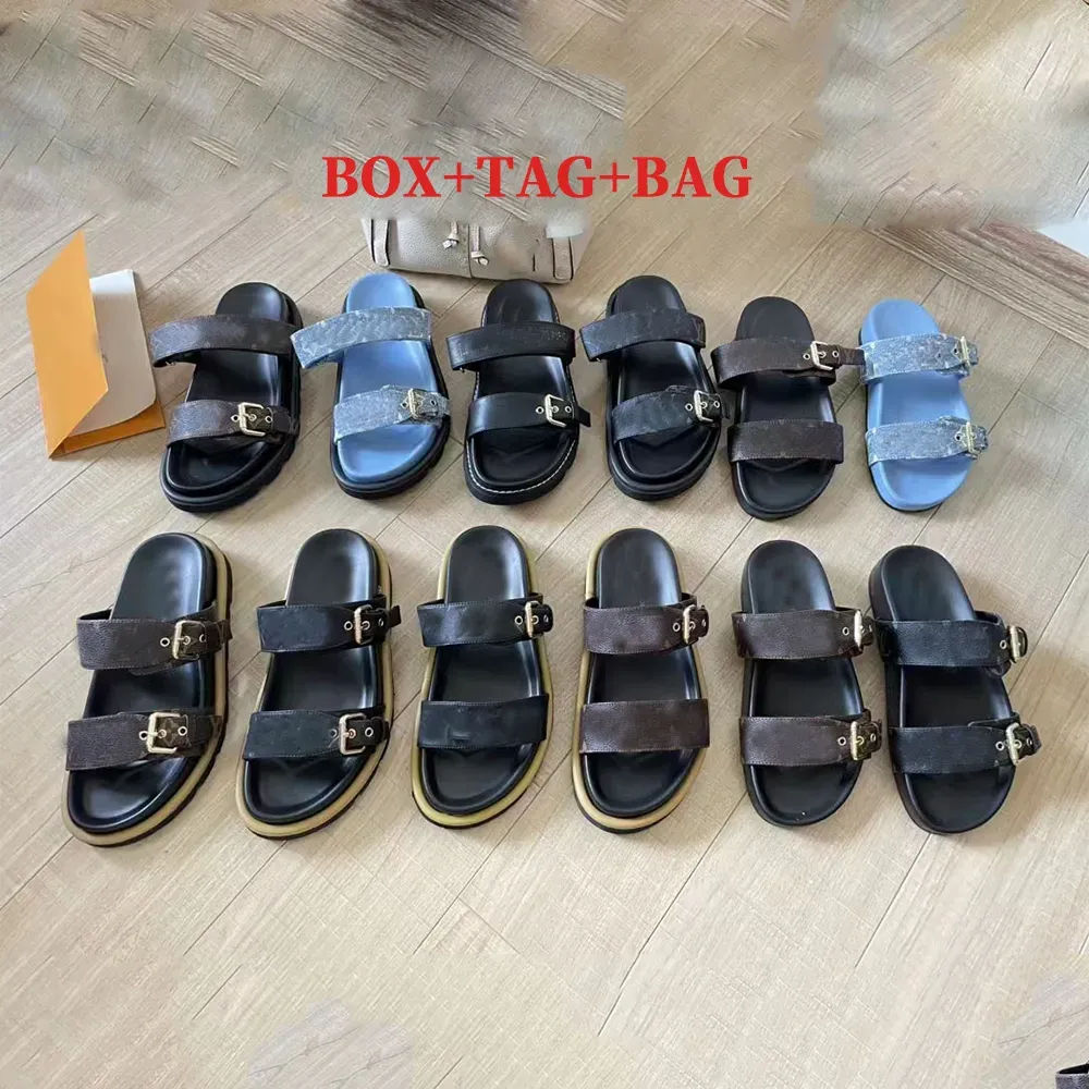 Designer Sandalen BOM DIA Vrouwen Slippers Mannen Schoenen Platform Slipper Oude Bloem Slides Gesp Birk Slides Summer Beach Slide