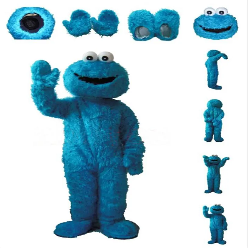Sesame Street Cookie Monster Mascot Costume Mascotte Elmo Costumefancy Abito da festa 274G