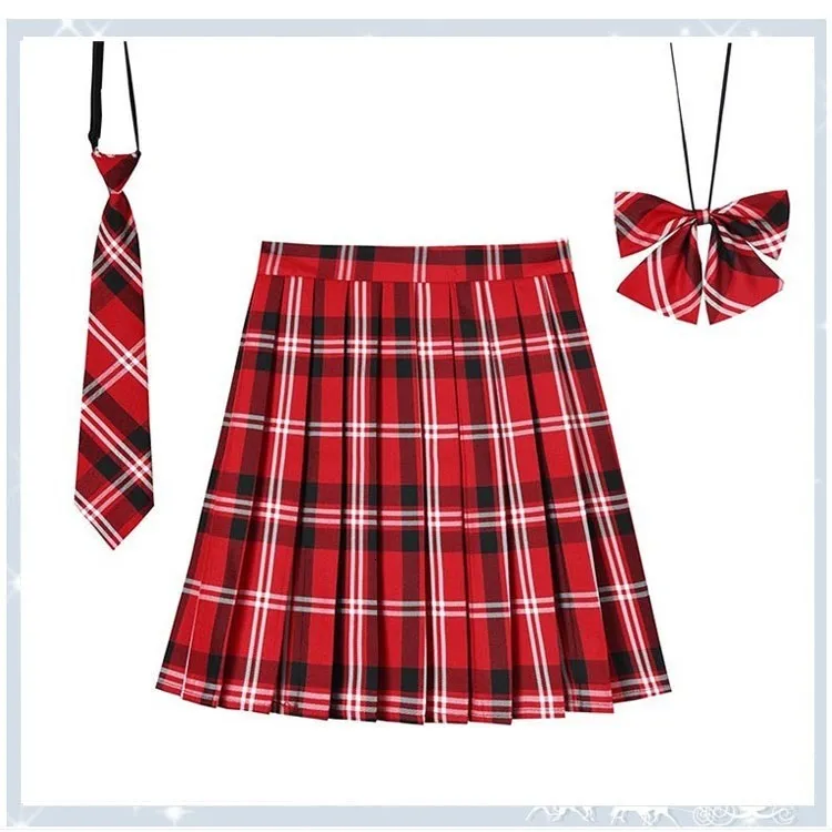 Plaid pleated cheap skirt 5xl
