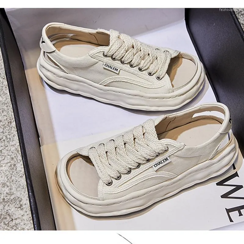 Women Flat Platform Fashion Sandals Casual Canvas Shoes Woman Summer Outdoor Street Style Ladies Slingbacks Shoe