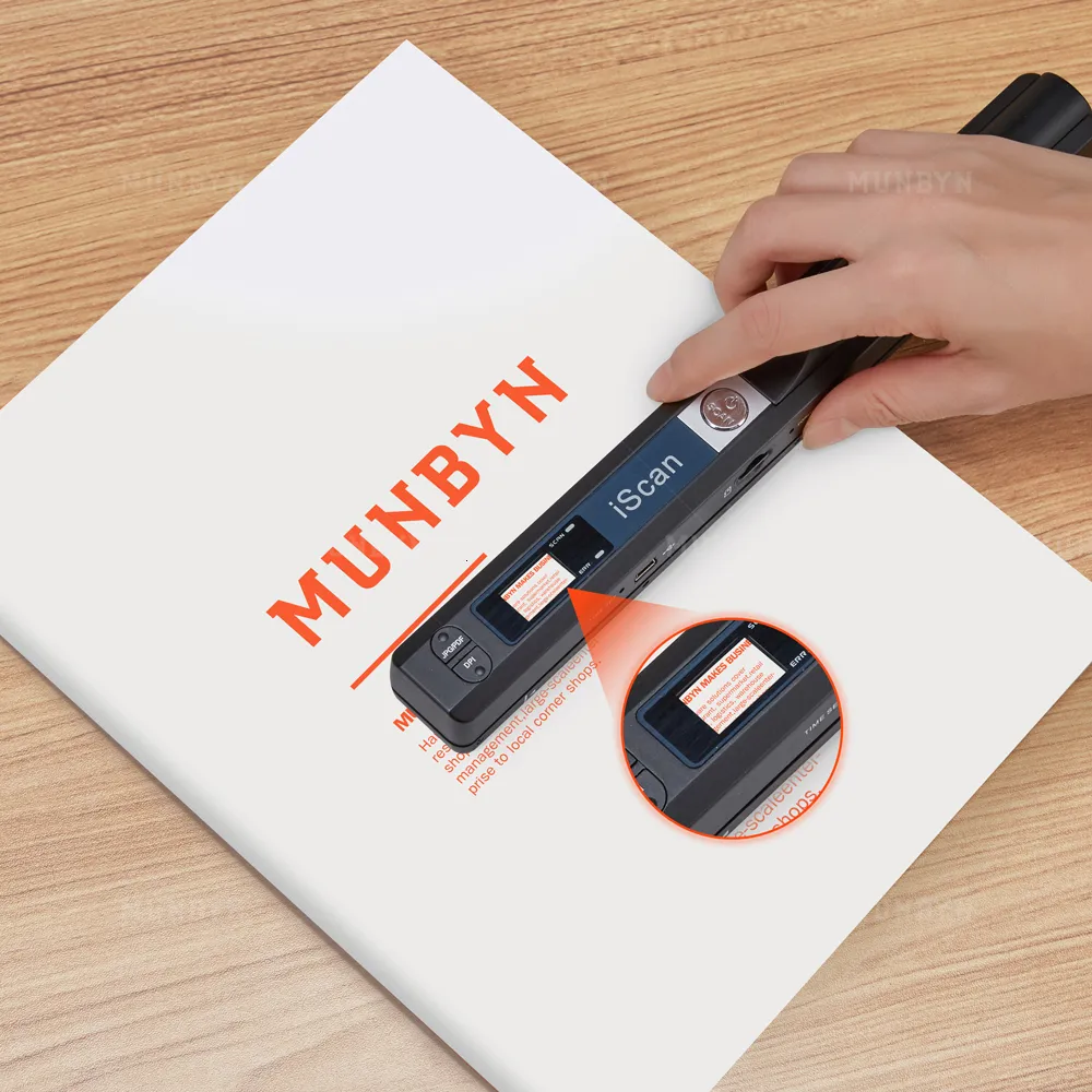 Innfinitix Document Scanners Portable Handheld Document Scanner with 16GB MicroSD Card Mini Pen Scanner Document Image A4 Size 900DPI