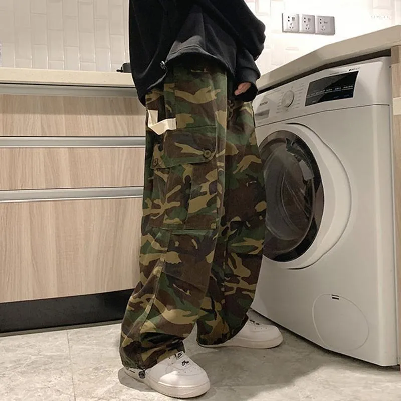 Pantalon femme Y2K taille haute Camouflage Cargo femmes mode Bf Hip Hop Streetwear ample jambe large pantalon Vintage décontracté Jogging